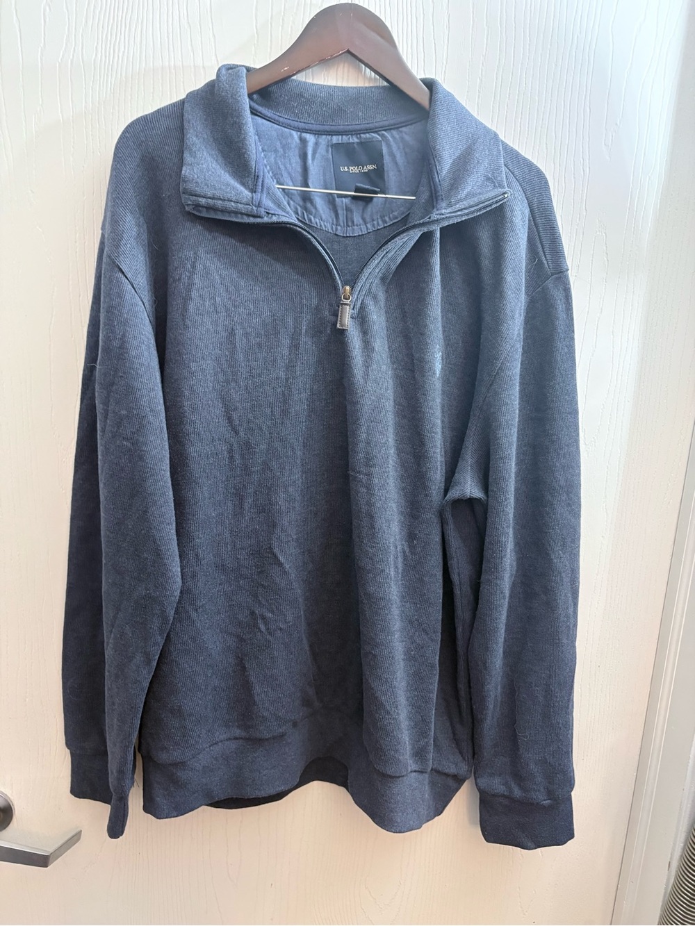 🔥🏷️U.S. Polo Assn. Men's Half-Zip Pullover Sweater - Navy Blue